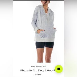 BAE The Label Gray Rib Detail Hoodie